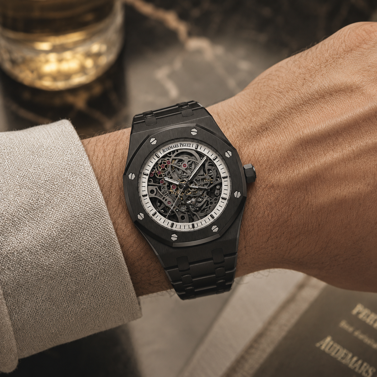 AP. Royal Oak Black Skeleton 43mm