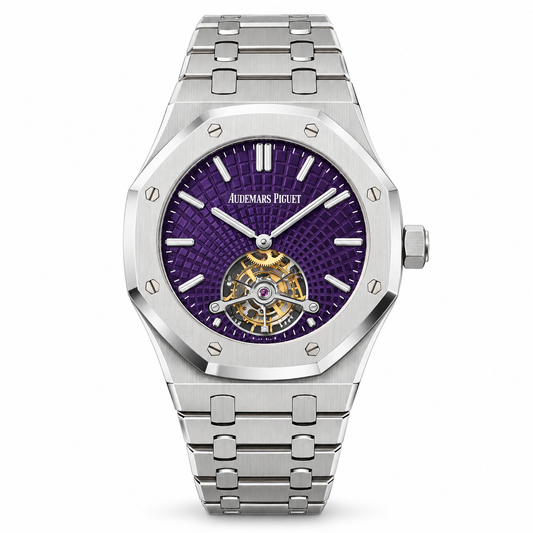 AP. Royal Oak Tourbillon Extra-Thin Steel Purple Dial 41mm