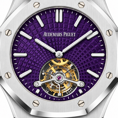 AP. Royal Oak Tourbillon Extra-Thin Steel Purple Dial 41mm