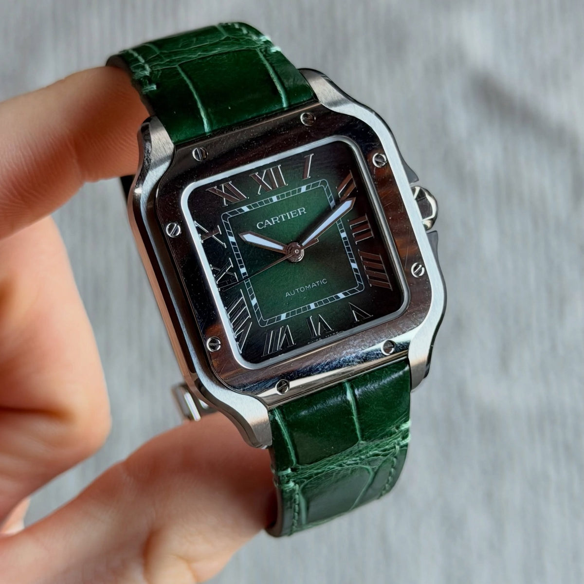 CT. Santos Green Croco Strap